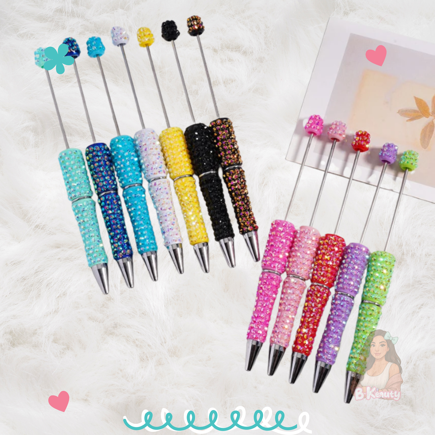 Rhinestone Full Body Beadable Pen, DIY Rhinestone Beadable Pens