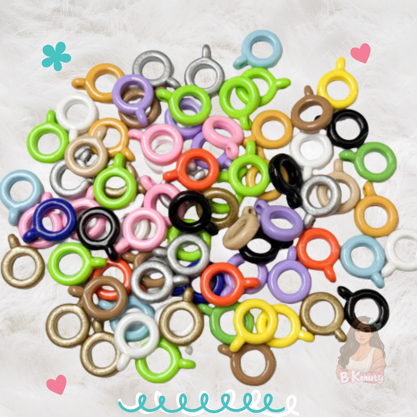 Mixed Color Macaron Round Acrylic Connectors – Phone Charm & Keychain DIY Supplies (30 pieces)