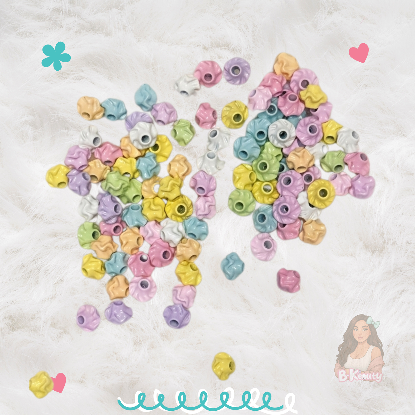 Pastel Wavy Metal Spacer Beads