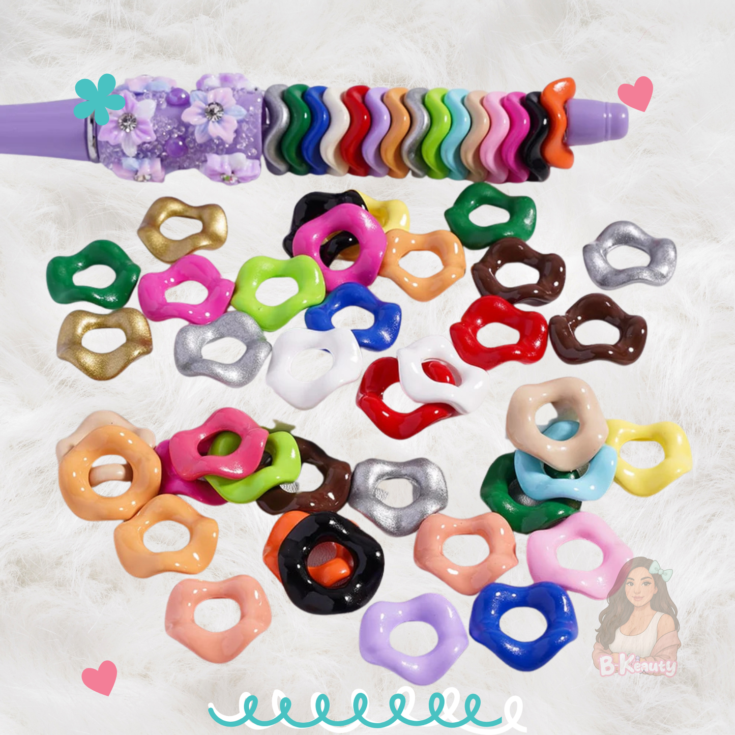 Wavy Spacers Mixed (50 pieces)