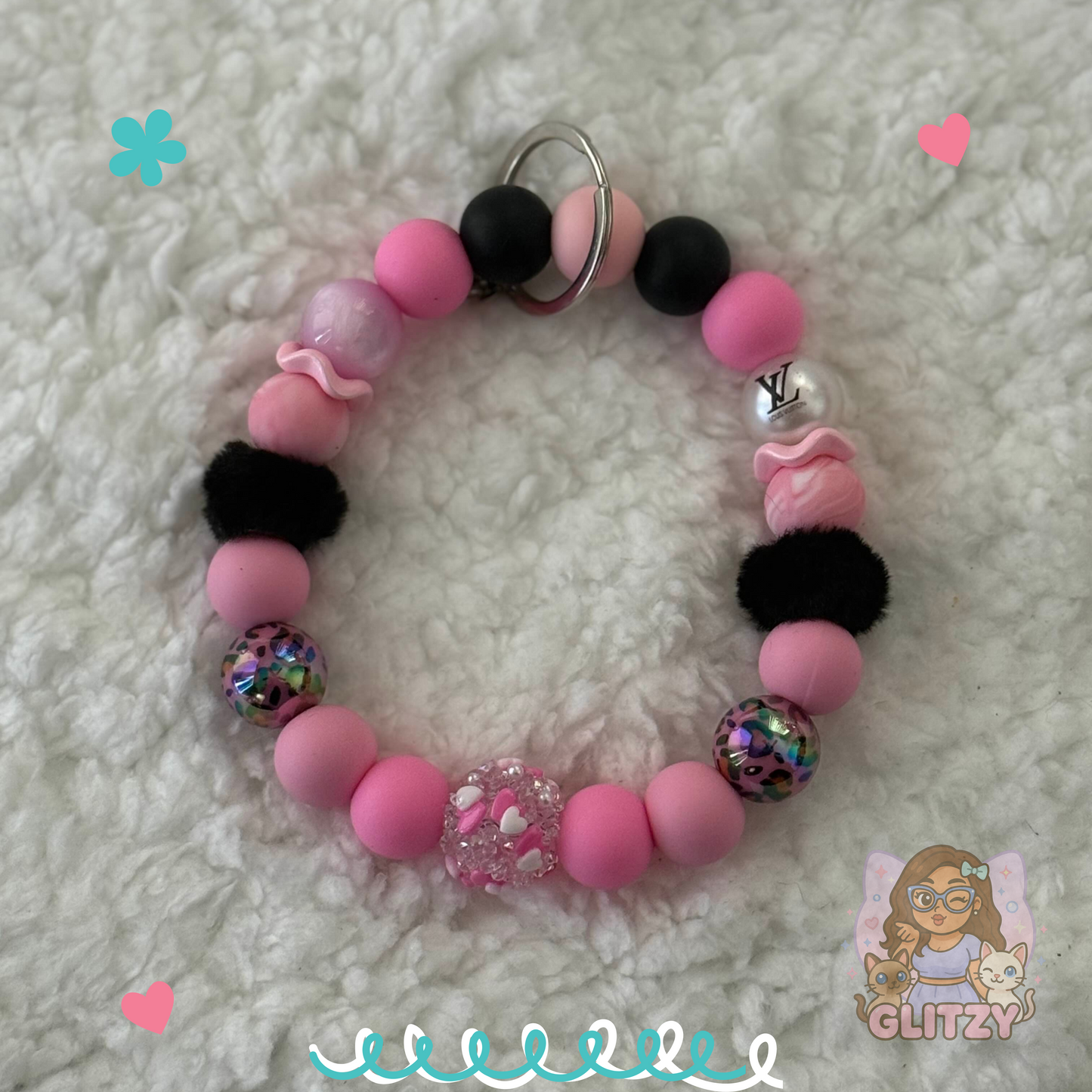 Luxe Baddie Beaded Wristlet β Glam Pink Edition