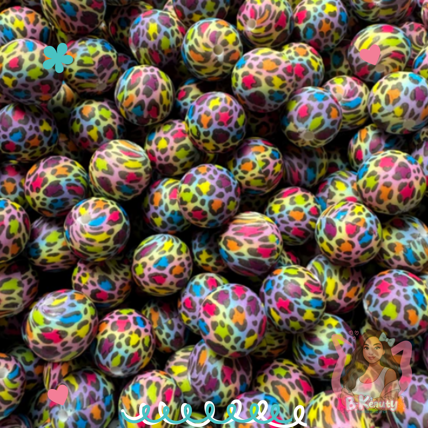 Leopard Print Silicone Beads – 15mm