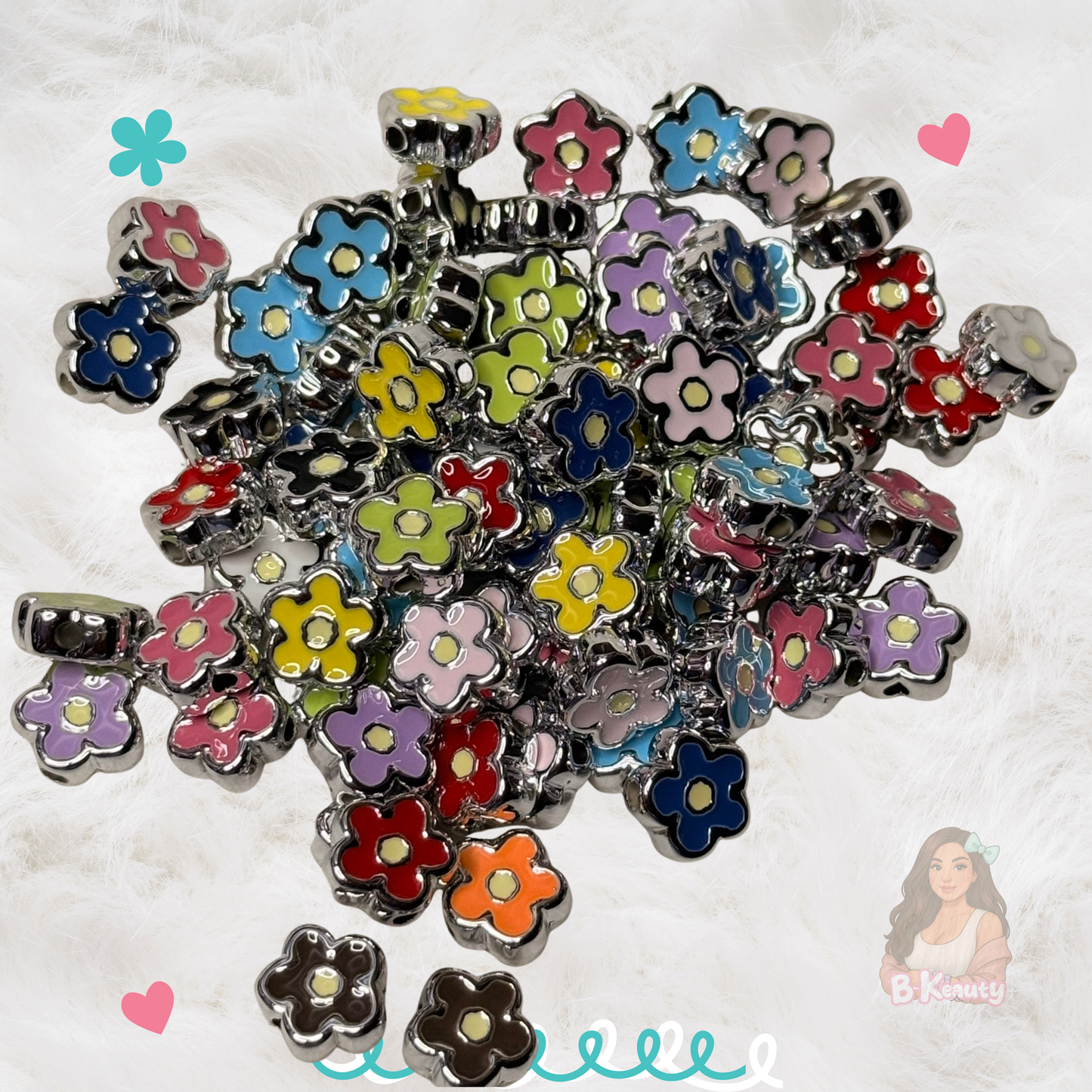 Colorful Acrylic Flower Beads