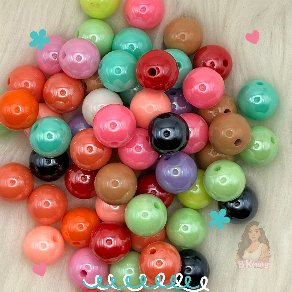 Rainbow Acrylic Beads