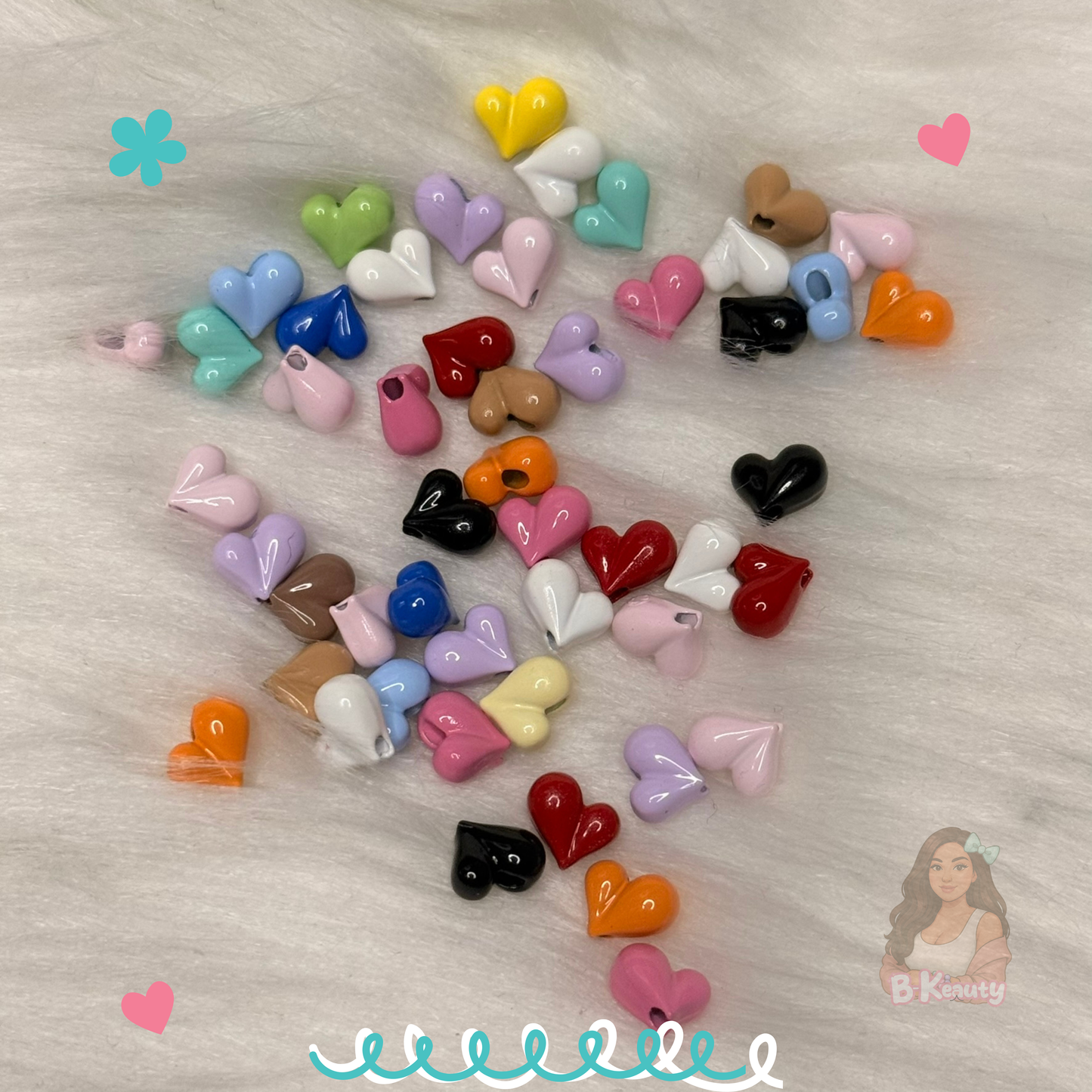 Colorful Heart Metal Beads ❤️