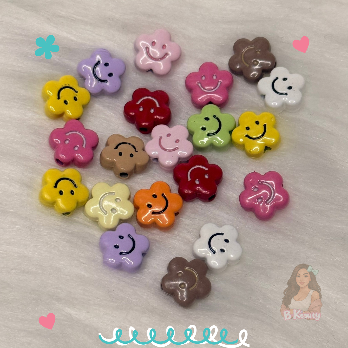 Smiley Flower Metal Beads 🌼😊
