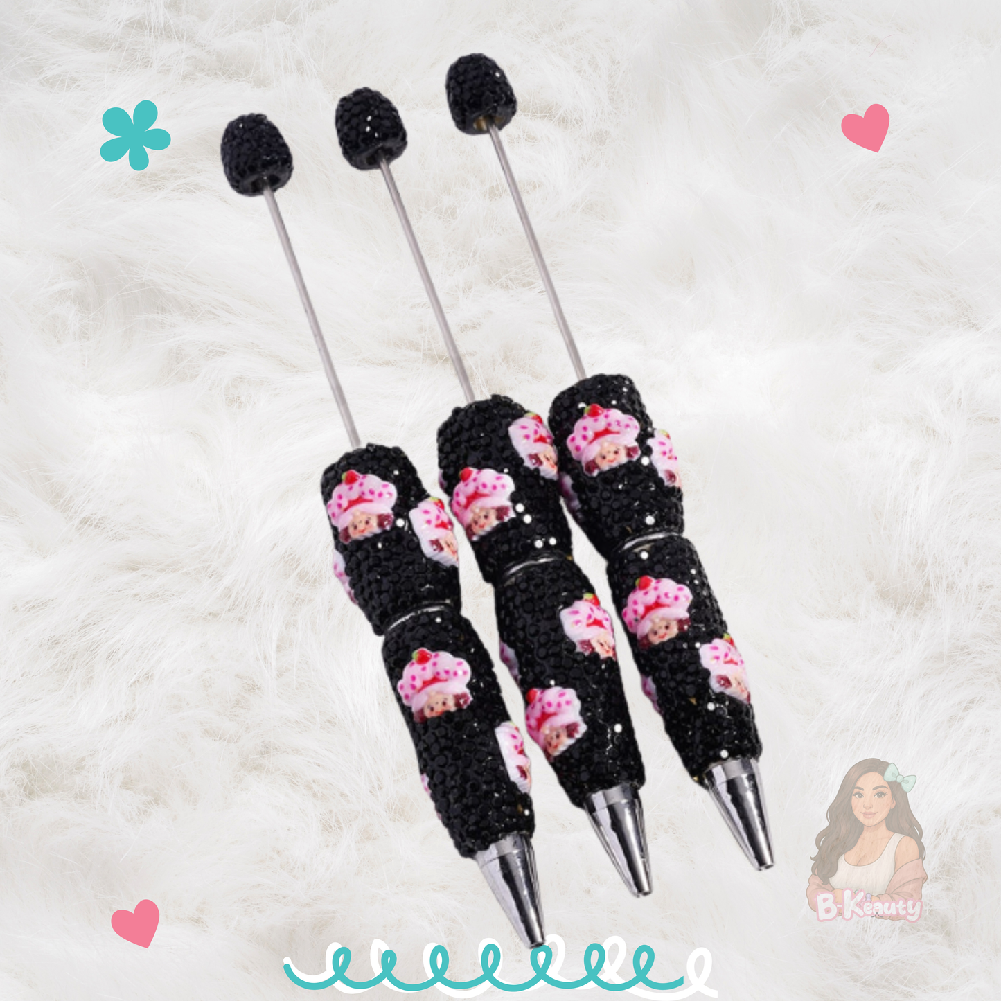 Beadable Clay Pens – Cute Strawberry Girl