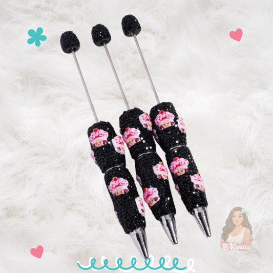 Beadable Clay Pens – Cute Strawberry Girl