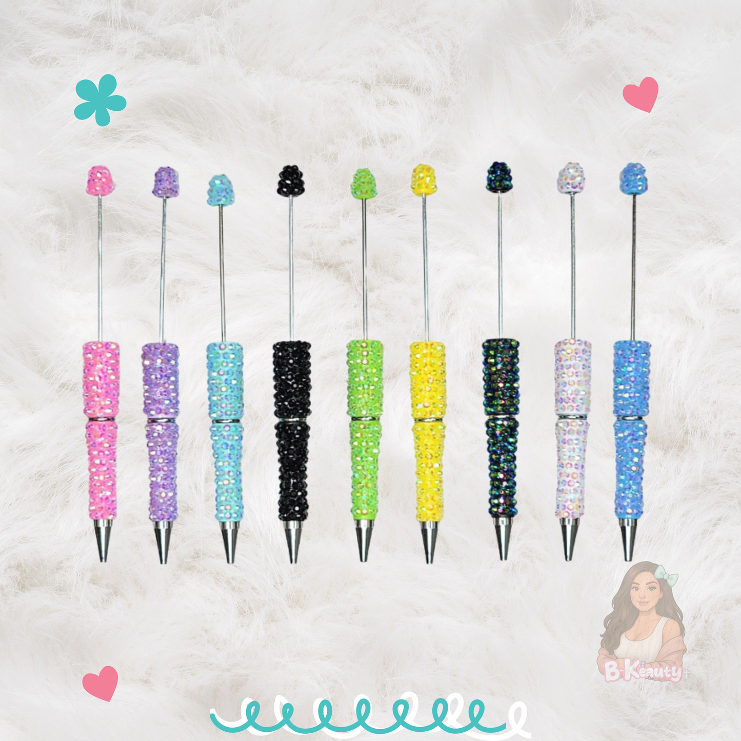Rhinestone Full Body Beadable Pen, DIY Rhinestone Beadable Pens