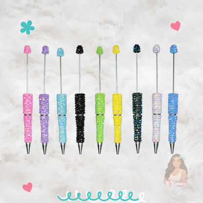 Rhinestone Full Body Beadable Pen, DIY Rhinestone Beadable Pens