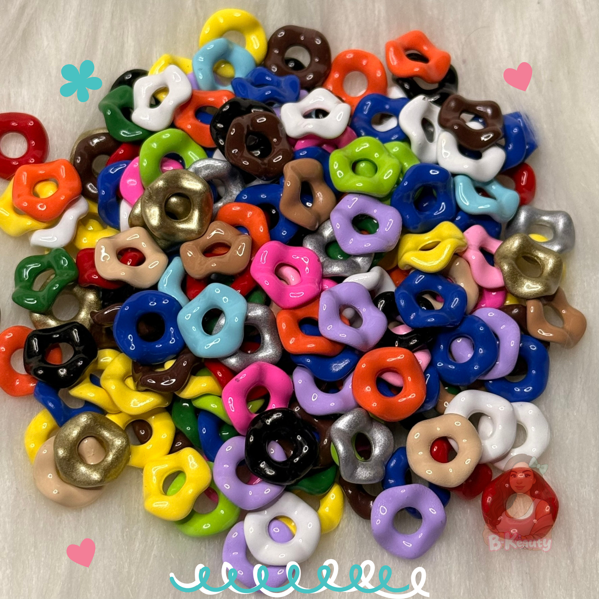 15mm Wavy Spacers Mixed (50 pieces)