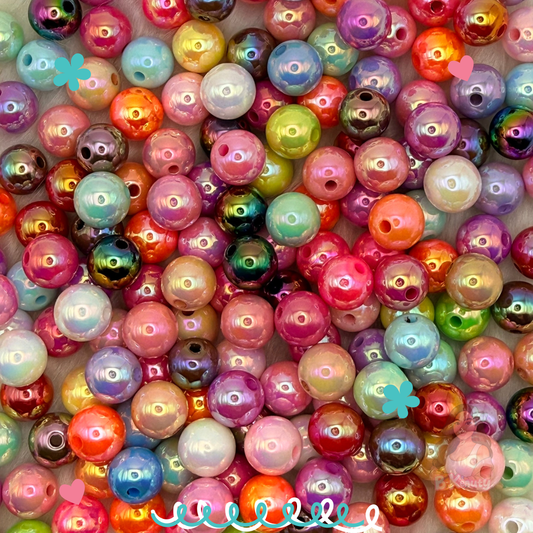 Rainbow Shiny Beads 12mm