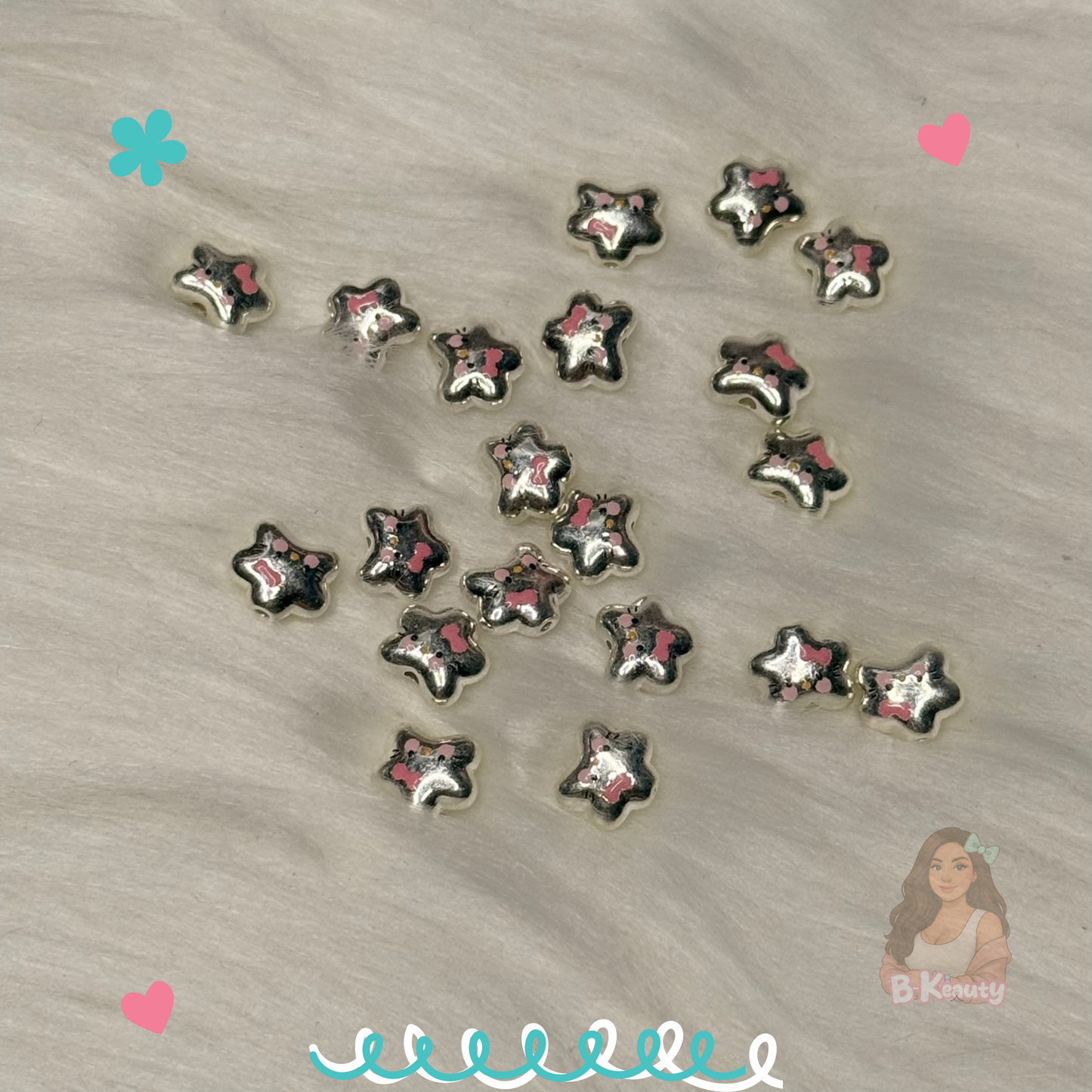 Kitty Flower Metal Beads 🐱🌸