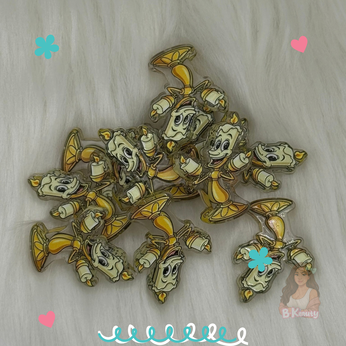 Gold Candle Acrylic Focal Bead
