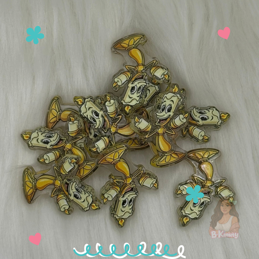 Gold Candle Acrylic Focal Bead