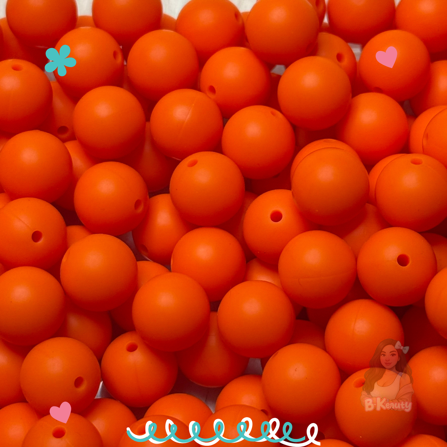 Orange Silicone Beads