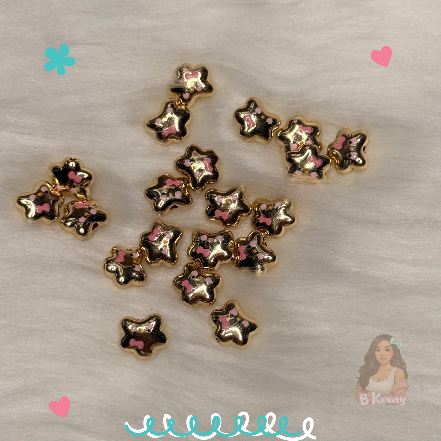 Kitty Flower Metal Beads 🐱🌸