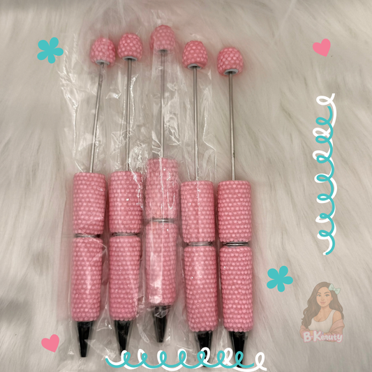 Rhinestone Clay Beadable Baby Pink Pen ✨