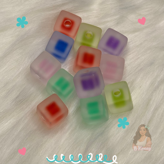 Frosted Square Cube Beads